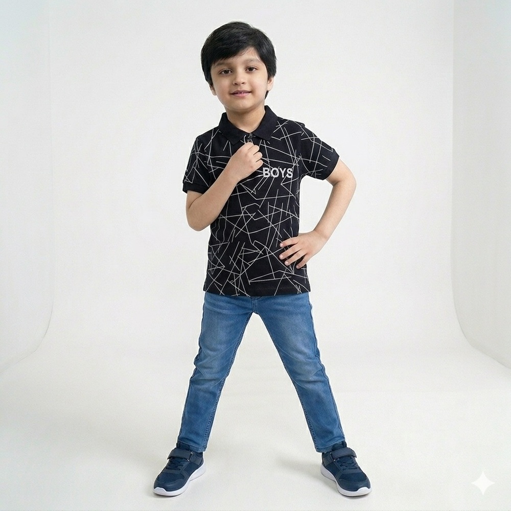 SH THE BOYS KIDS POLO BLK01 Model